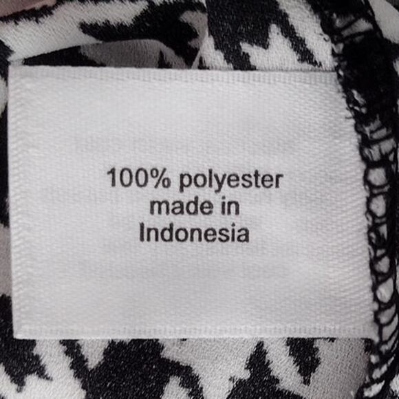 Lane Bryant Black & White Houndstooth VNeck Long Sleeve Peplum Blouse 22 3X Plus - Picture 10 of 13